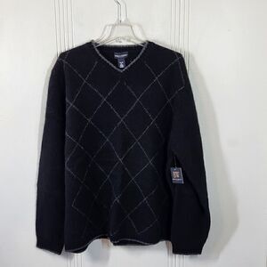 Bowen & Wright Men's 100% Wool Black Sweater